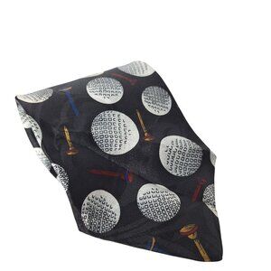Spyglass Hill Golf Ball Tees Golfer Sports Novelty Necktie